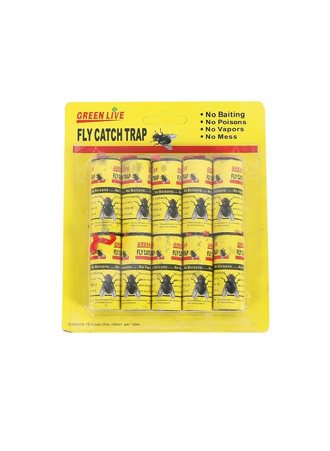 LAWAZIM Fly Catch Trap - 10 Piece 68CM - Sticky Hanging Disposable Trap for Flies, Mosquitoes, Gnats, and Insects with Non-Toxic Design - for Indoor & Outdoor Use in Homes, Kitchens, Gardens & Patios - Image 4