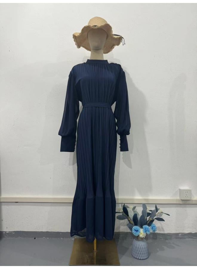 European And American Elegant Light Mature Women's Clothing Spring New Dress Long Pleated Skirt