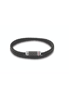 TOMMY HILFIGER TH JEWELRY TUBE DOUBLE WRAP BRAIDED MENS LEATHER BRACELET - 2790327  - Image 1