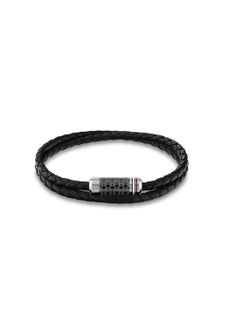 TOMMY HILFIGER TH JEWELRY TUBE DOUBLE WRAP BRAIDED MENS LEATHER BRACELET - 2790327  - Image 3