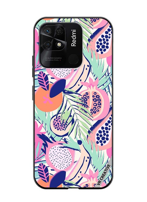 Protective Case Cover For Xiaomi Redmi 10C Abstract Dragon Fruit Design Multicolour