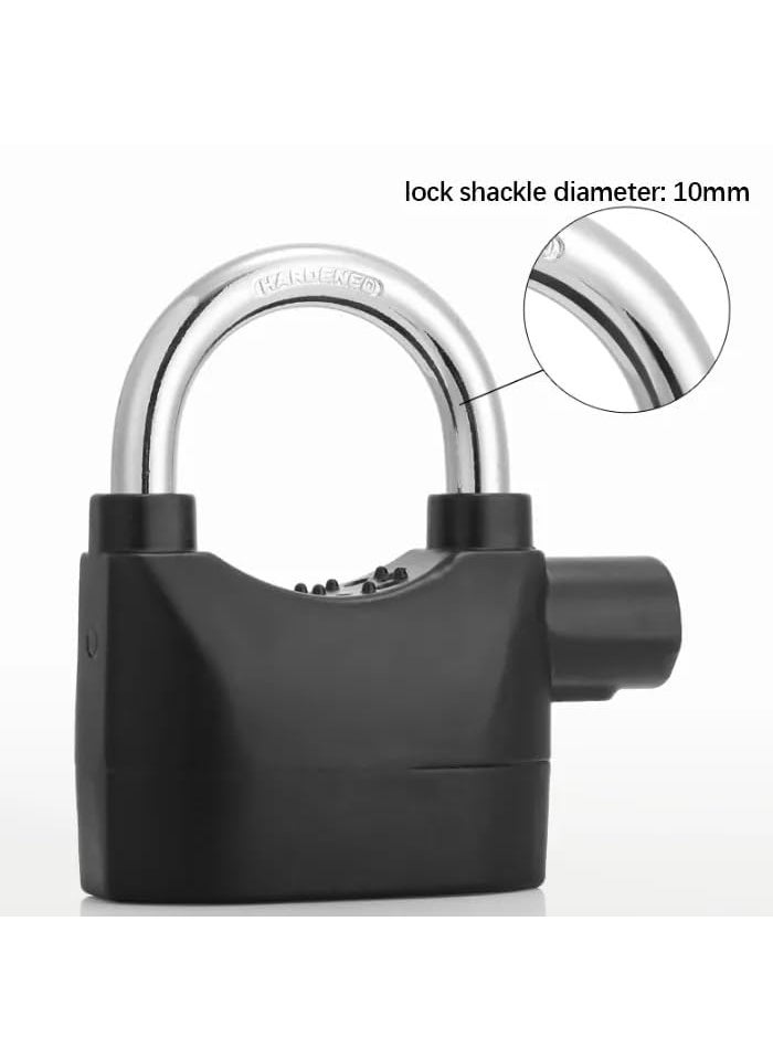R RUNILEX - R Runilex Anti Theft Motion Sensor Alarm Lock Black Alarm Security Lock with 3 Keys 110dba Waterproof Padlock for Universal Use Office Garage DoorBlack - Image 1