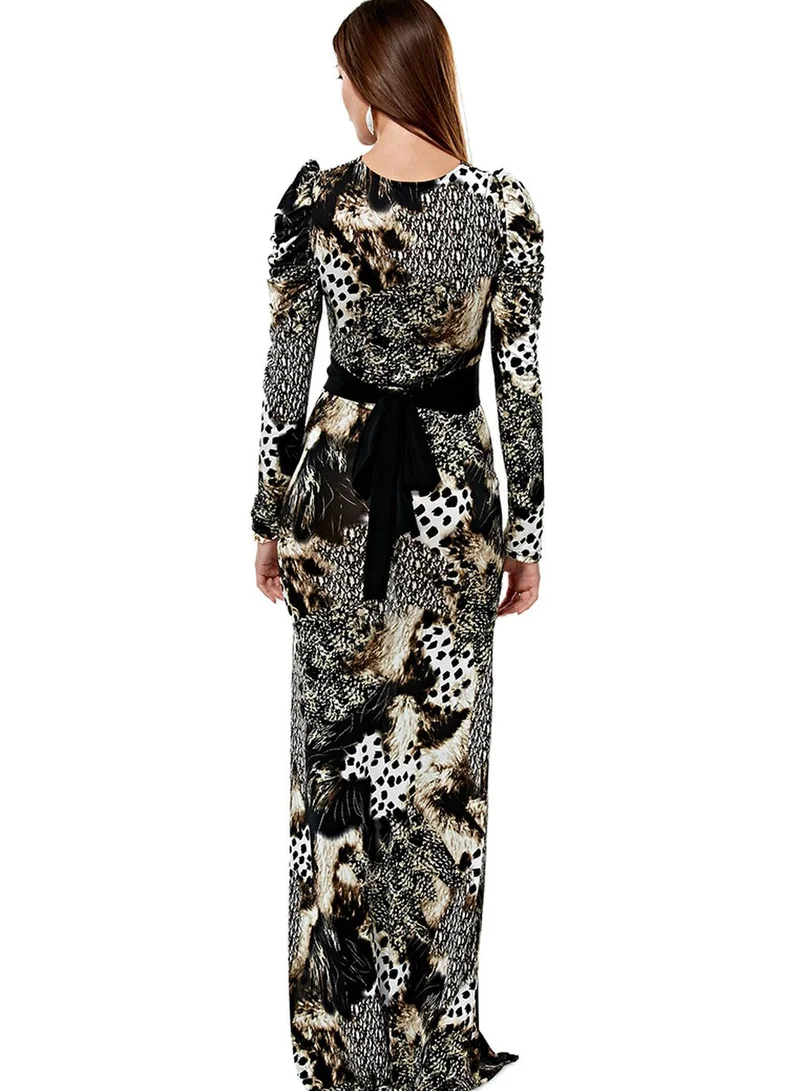 Threadz by Ajooni Printed Dress with Belt