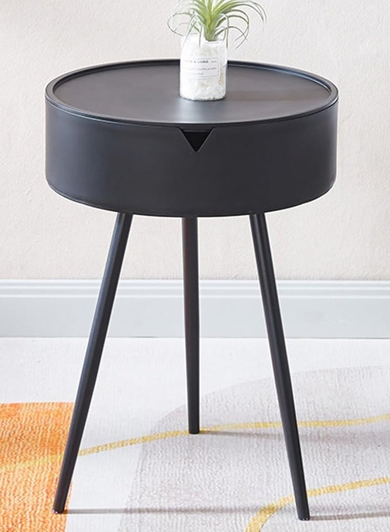 DubaiGallery طاولة جانبية، طاولة نهاية صغيرة، طاولة تزيين لغرفة المعيشة، غرفة النوم، الشرفة، المكتب، سطح طاولة بلاستيكي، أرجل معدنية، طاولة بجانب السرير، ديكور منزلي، طاولة صغيرة للمساحات الصغيرة - Image 2