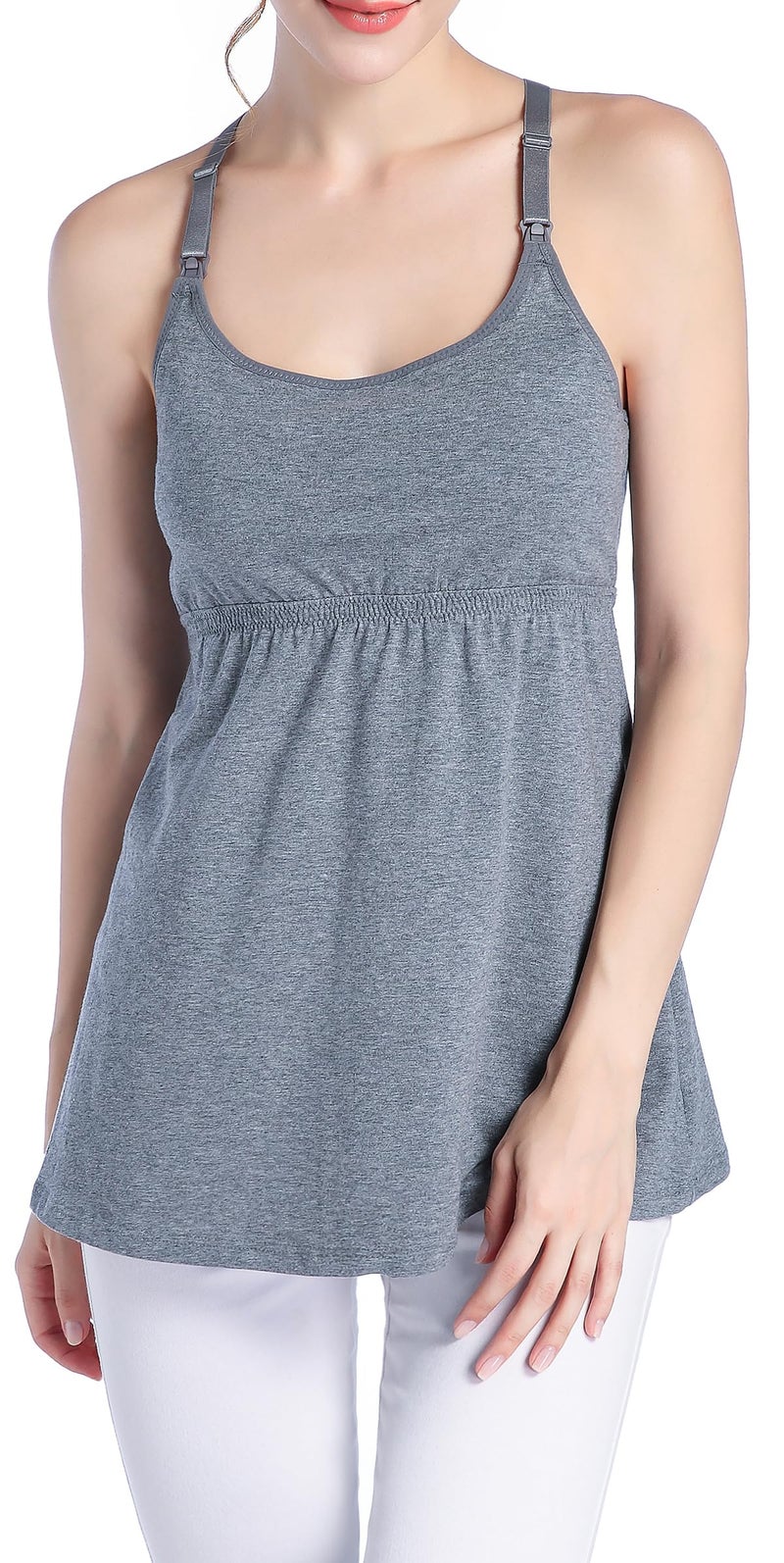 SUIEK Women's Nursing Tank Top Cami Maternity Bra Breastfeeding Shirts (Large) - Image 5