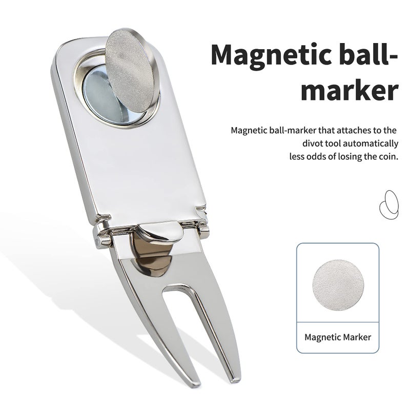Mile High Life Golf Divot Tool and Ball Marker, Golf Cigar Holder, Magnetic Golf Cart Cigar Holder Clip, 6 in 1 Golf Divot Tool, Cigar Clamp Golf Cart - Image 4