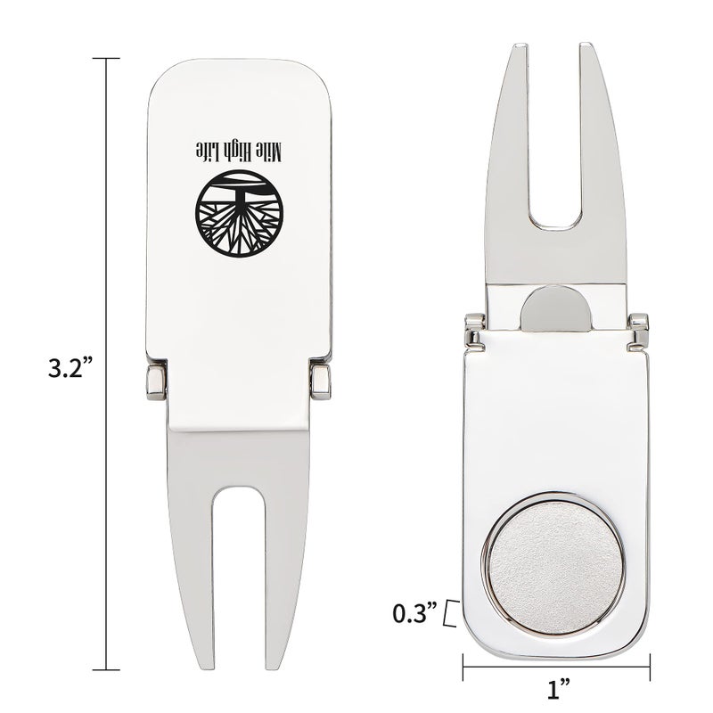 Mile High Life Golf Divot Tool and Ball Marker, Golf Cigar Holder, Magnetic Golf Cart Cigar Holder Clip, 6 in 1 Golf Divot Tool, Cigar Clamp Golf Cart - Image 3