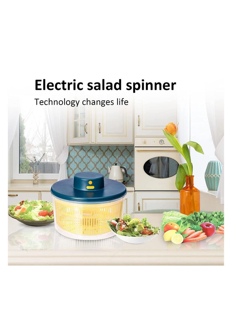 V2COM - V2COM Electric Salad Spinner 3L Vegetable Washer with Bowl, USB Electric Chargeable, Lettuce Cleaner and Dryer - Easy Water Drain System and Compact Storage, BPA Free and Easy to Use - Image 1
