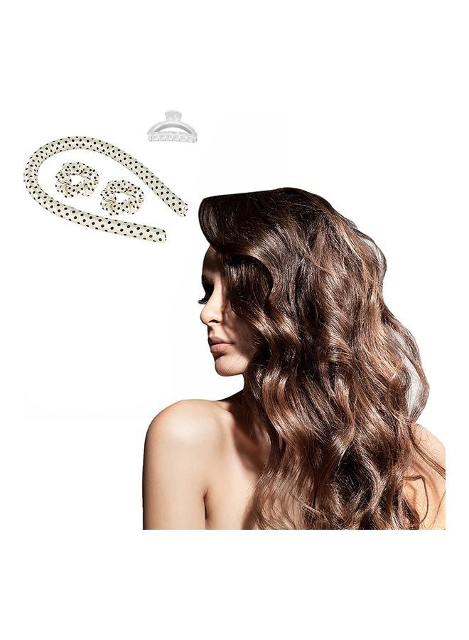 NIBEMINENT Heatless Curling Rod Headband Curler Set White/Black - Image 2