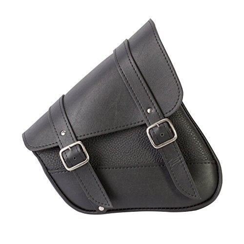 Dowco Willie & Max Black Synthetic Leather Motorcycle Swingarm Bag for Sportsters/Dual Shock Models - Nickel Buckle - Made in USA [59778-00] - Image 1