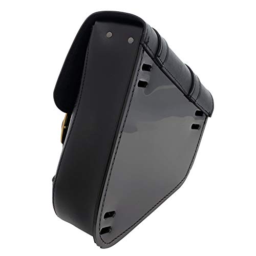 Dowco Willie & Max Black Synthetic Leather Motorcycle Swingarm Bag for Sportsters/Dual Shock Models - Nickel Buckle - Made in USA [59778-00] - Image 5