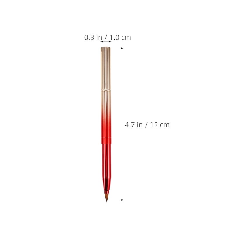 2pcs Retractable Travel Brushes: Concealer Lip Brush with Cap Dustproof Dual Ended Eyeshadow Lipstick Portable Applicator for Women Girls Red - Image 2