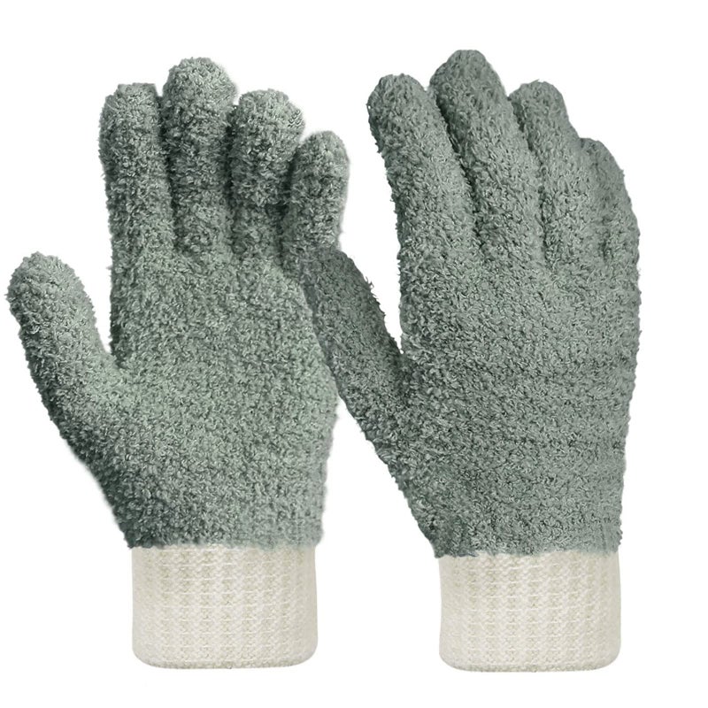 MIG4U Microfiber Gloves  Dusting Gloves for House Cleaning  Washable Blind Cleaner Duster Tool GraySM