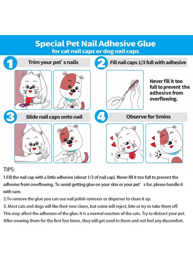 YMCCOOL 10pcs of Special Pet Nail Adhesive Glues & 20pcs of Applicator Tips for Cat Nail Caps and Dog Nail Caps  - Image 5