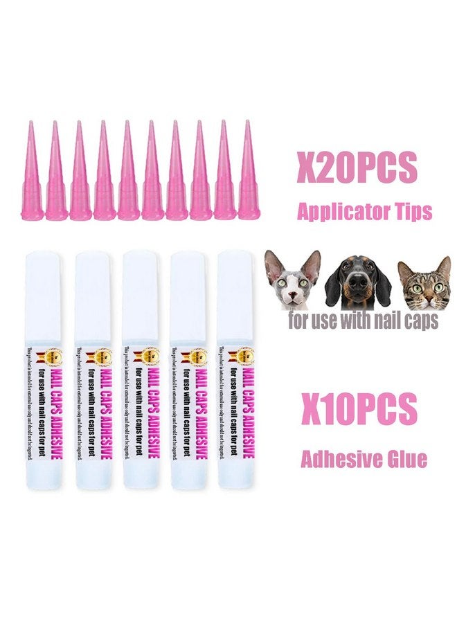 YMCCOOL 10pcs of Special Pet Nail Adhesive Glues & 20pcs of Applicator Tips for Cat Nail Caps and Dog Nail Caps  - Image 4