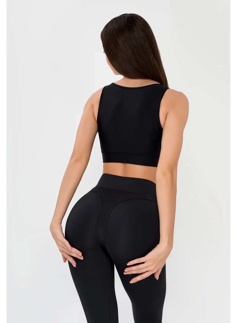 بونا فيدي بونا فايد ليجنز (طماق) نسائي فاخر بخصر مرتفع لنحت القوام - بنطال جيم بضغط وتنحيف البطن - ملابس رياضية احترافية لليوغا مقاومة للقرفصاء - أسود داكن