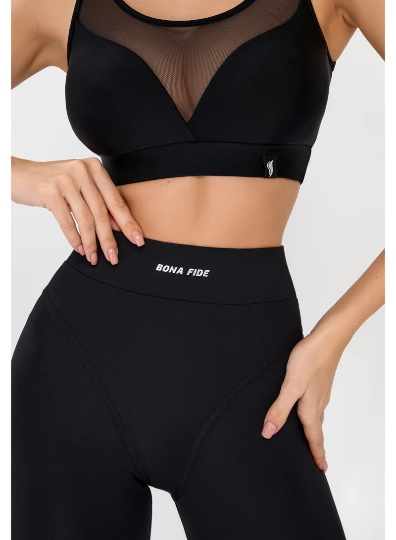 بونا فيدي بونا فايد ليجنز (طماق) نسائي فاخر بخصر مرتفع لنحت القوام - بنطال جيم بضغط وتنحيف البطن - ملابس رياضية احترافية لليوغا مقاومة للقرفصاء - أسود داكن
