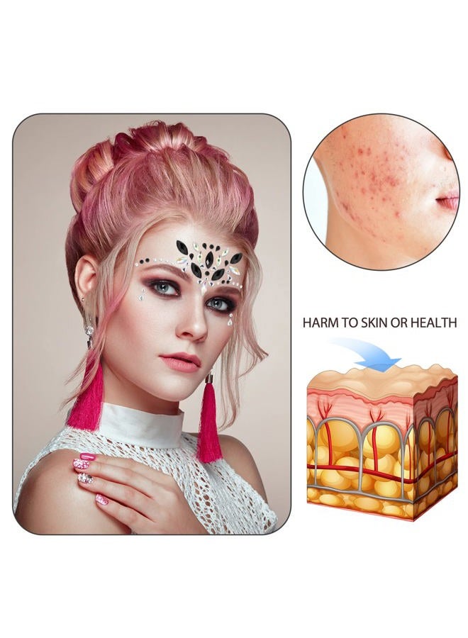 Maitys 6 Sheets Face Gems Black Face Gem Rhinestones Jewels for Women Party Costume Temporary - Image 5