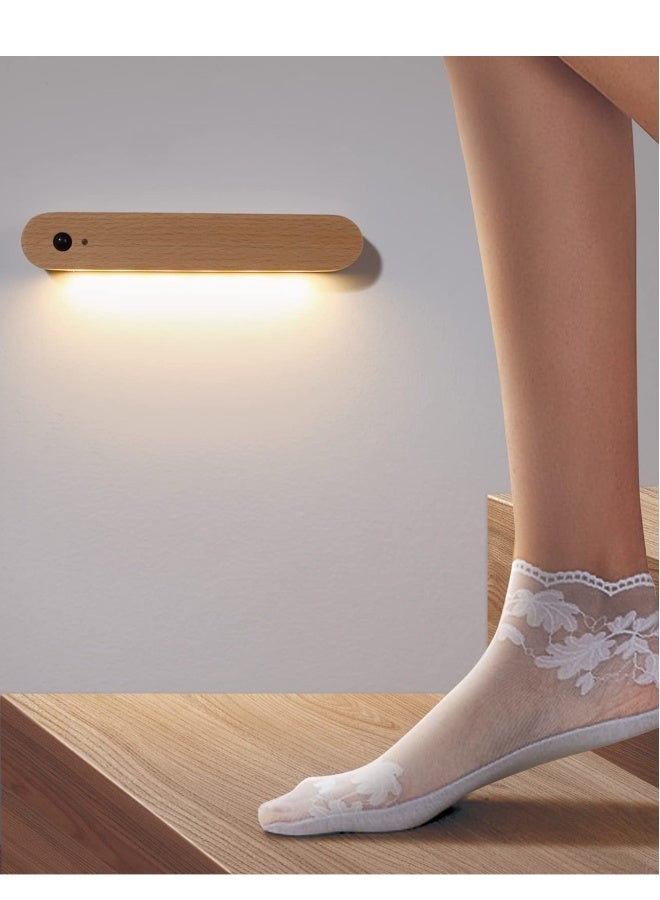 LED Motion Sensor Night Light Battery Operated Wall Light-USB Rechargeable Magnetic Light with Warm White Light for Kids Room Bathroom Cabinet Closet Hallway - Image 2