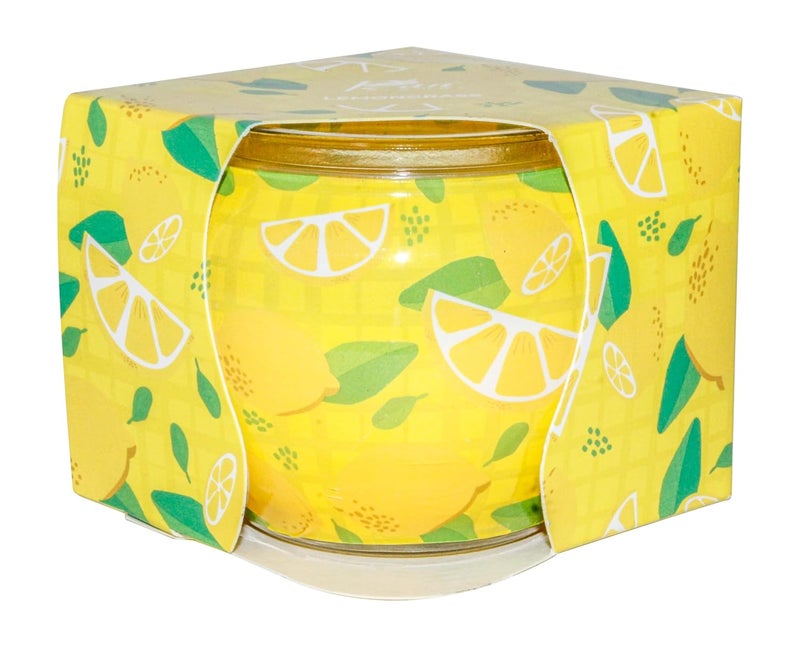 Pan Aromas Lemon Grass Shrink Sleeve Glass Candle 20 Hours Burn Time Long Lasting Premium Fragrance Candles for Home Decor Gifting 85 GMS