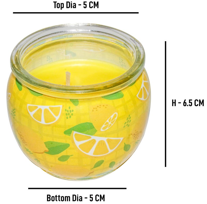 Pan Aromas Lemon Grass Shrink Sleeve Glass Candle 20 Hours Burn Time Long Lasting Premium Fragrance Candles for Home Decor Gifting 85 GMS