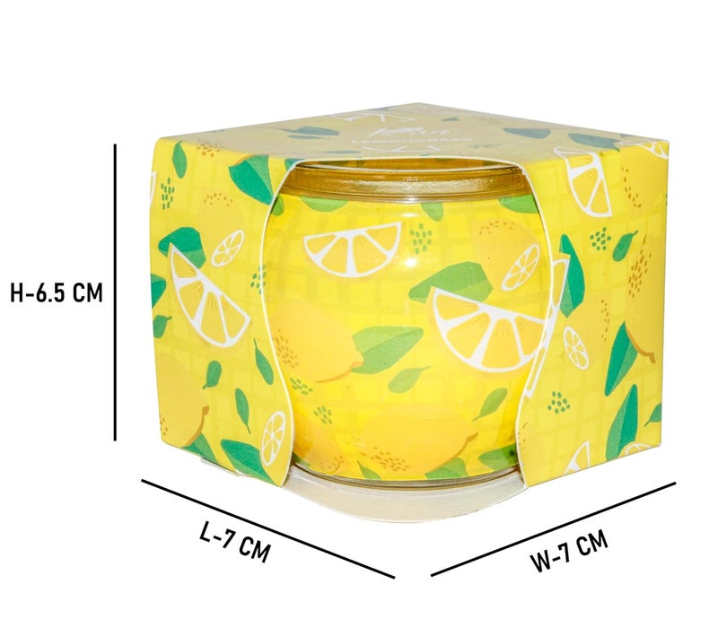 Pan Aromas Lemon Grass Shrink Sleeve Glass Candle 20 Hours Burn Time Long Lasting Premium Fragrance Candles for Home Decor Gifting 85 GMS