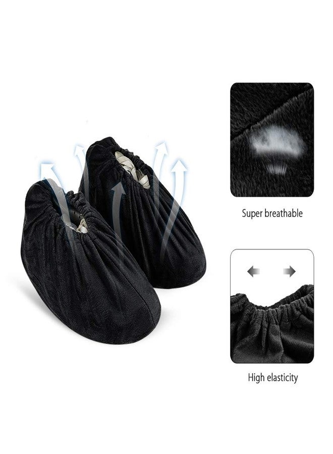 LAKE OF FIRE 5 Pairs Reusable Shoe Covers Non-slip, Washable Thickened Boot Covers for Floor Carpet Protection (5 Black) - Image 3