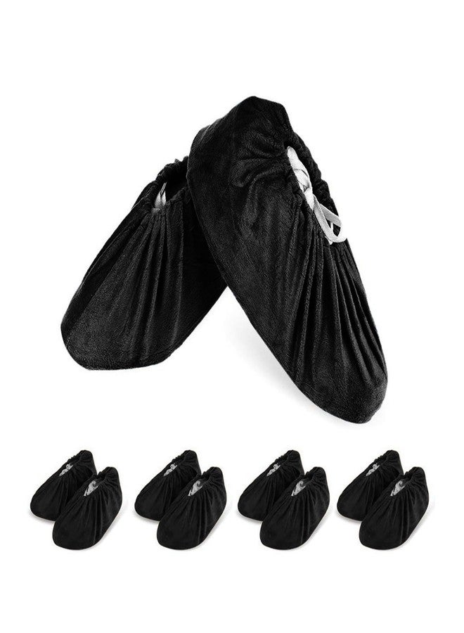 LAKE OF FIRE 5 Pairs Reusable Shoe Covers Non-slip, Washable Thickened Boot Covers for Floor Carpet Protection (5 Black) - Image 1