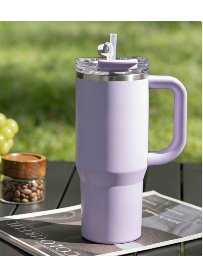 Stainless Steel Straw Insulated and Cooling Cup, Large Capacity Water Cup, Student Giant Cup, Men's and Women's Coffee Cup, Exceptionally Outstanding - Image 1