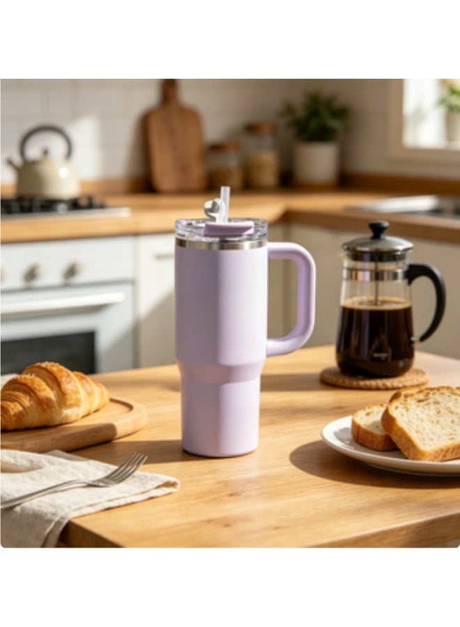 Stainless Steel Straw Insulated and Cooling Cup, Large Capacity Water Cup, Student Giant Cup, Men's and Women's Coffee Cup, Exceptionally Outstanding - Image 2
