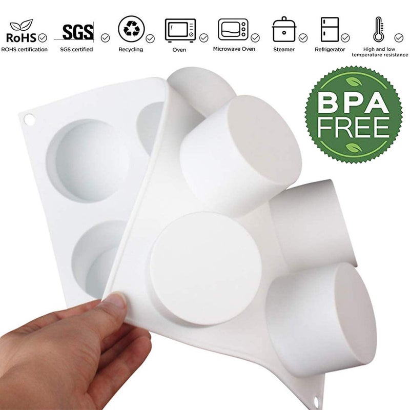 OCPO KITCHEN Tall Cylinder Silicone Molds for Mousse Cake, 3D Silicone Baking Mold for Brownie French Dessert Pastry Ice Cream Cake Decoration Mold, Cylinder Shape (8-cavity) - Image 4