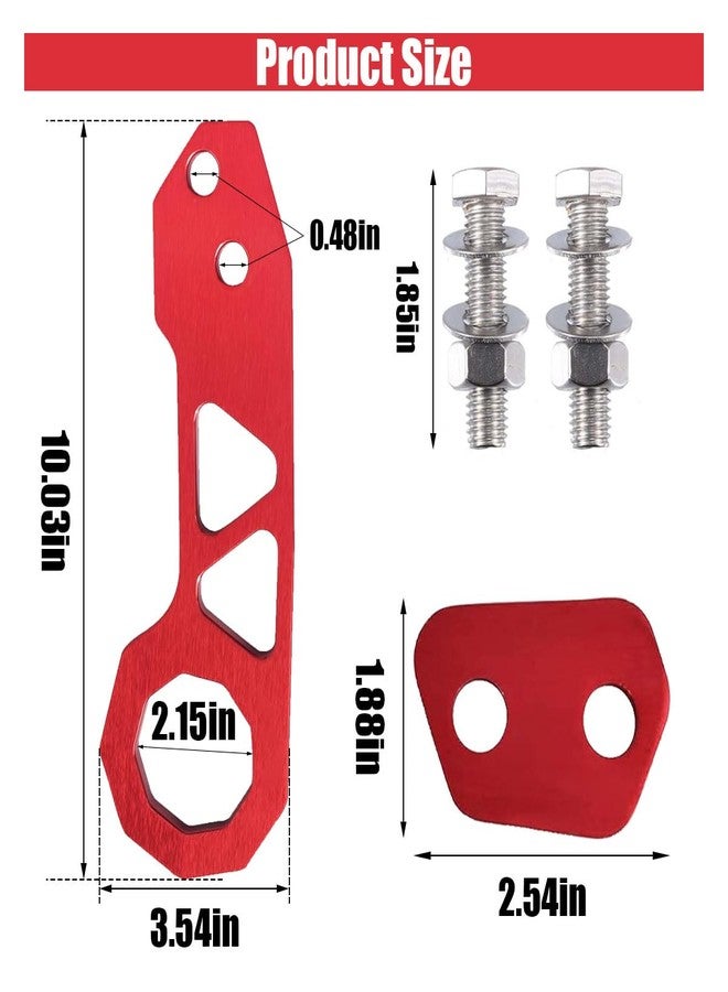 GLSOWEE Universal Car Rear Tow Towing Hook, Aluminum Alloy Towing Hook Auto Trailer Ring, Car Rear Bumper Racing Trailer Hook, Car Decoration Accessories for Most Cars SUVs Trucks (Red) - Image 2
