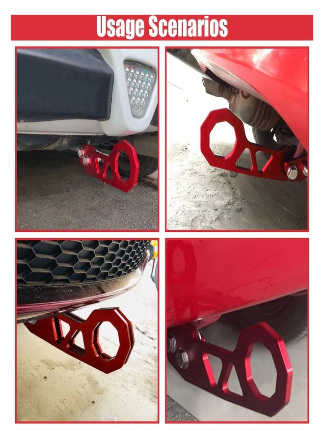 GLSOWEE Universal Car Rear Tow Towing Hook, Aluminum Alloy Towing Hook Auto Trailer Ring, Car Rear Bumper Racing Trailer Hook, Car Decoration Accessories for Most Cars SUVs Trucks (Red) - Image 5
