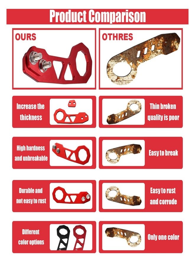 GLSOWEE Universal Car Rear Tow Towing Hook, Aluminum Alloy Towing Hook Auto Trailer Ring, Car Rear Bumper Racing Trailer Hook, Car Decoration Accessories for Most Cars SUVs Trucks (Red) - Image 4