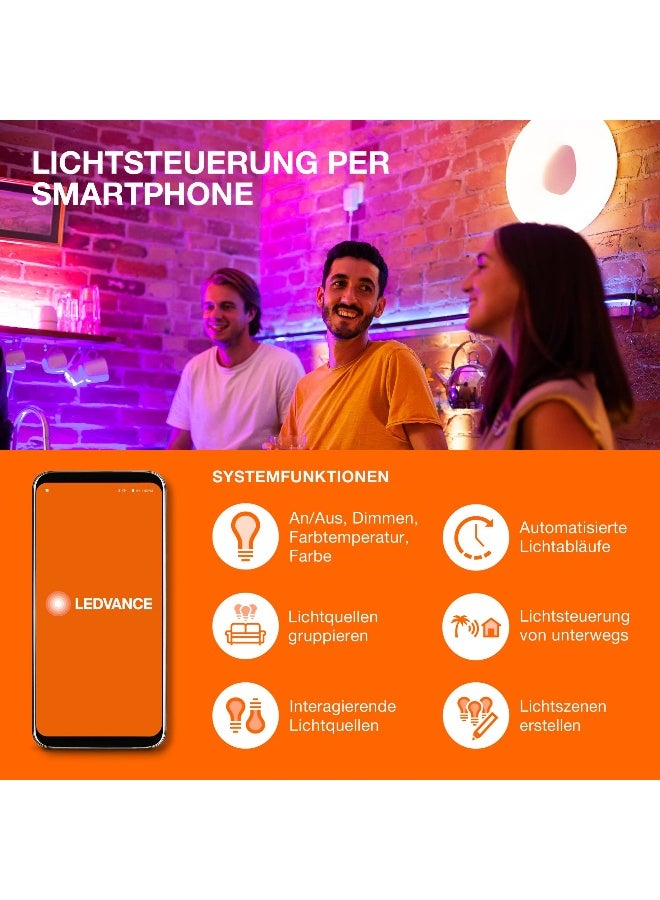 LEDvance Smart LEDlamp With Wifi Technology, Base: E14, Di Mmable, Tunable White (2700-6500K), Rgb Colors Changeable, Replaces Incandescent Lamps With 40 W, Smart+ Wifi Candle Multicolour, 1-Pack - Image 2