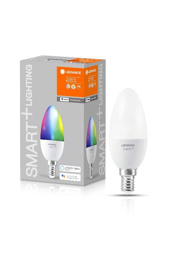 LEDvance Smart LEDlamp With Wifi Technology, Base: E14, Di Mmable, Tunable White (2700-6500K), Rgb Colors Changeable, Replaces Incandescent Lamps With 40 W, Smart+ Wifi Candle Multicolour, 1-Pack - Image 4
