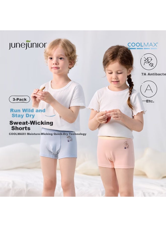 Junejunior Babylove Kids' Breathable Running Boxer Briefs 3-pack For Boys And Girls Ages 3-12 - Image 1
