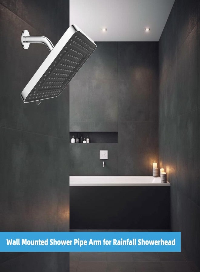 Hibbent 7 Inch All Metal Shower Arm with Flange, Solid Brass Shower Head Extension, Pipe Arm Extender, Wall-Mounted Shower Water Outlet Tube with Teflon Tape for Fixed Bathroom Shower Head, Chrome - Image 5