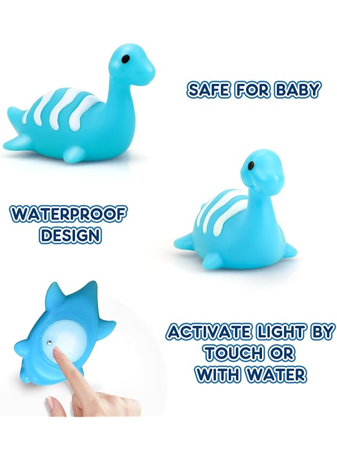 KASTWAVE Dinosaur Light Up Bath Toys For Toddlers 3 4 9Pcs Kids Bath Time Toys Toddler Dinosaur Bath Toys No Hole Bath Tub Toys Baby Light Up Pool Toys For The Tub Kids Girl Boy Fun Bath Toys - Image 2