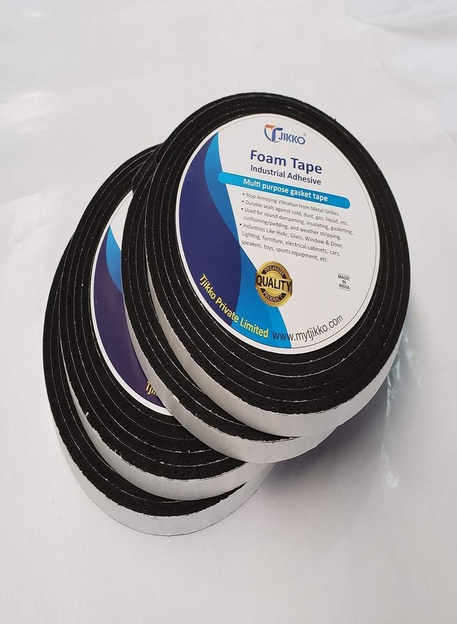 TJIKKO Double Sided Gasket Tape 12mm width 6mm thick 5meter length (Spacer Tape) (Pack of 4) - Image 1