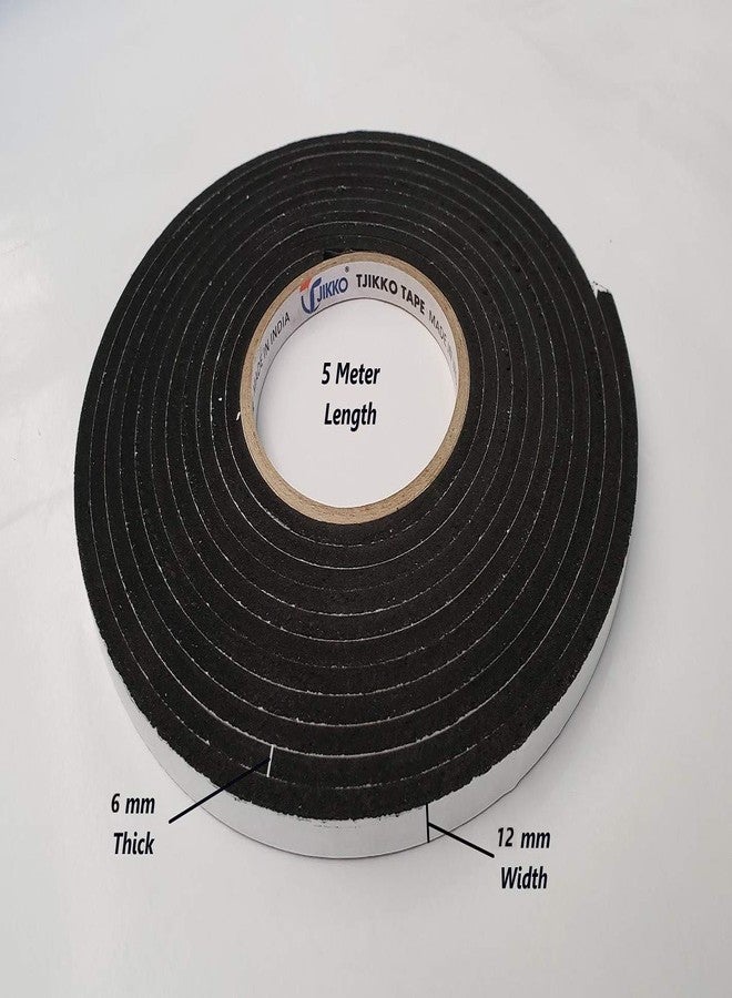 TJIKKO Double Sided Gasket Tape 12mm width 6mm thick 5meter length (Spacer Tape) (Pack of 4) - Image 2