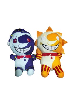 2-Pieces Clown doll cotton puppet fun cartoon plush Toy Blue/Yellow 25cm