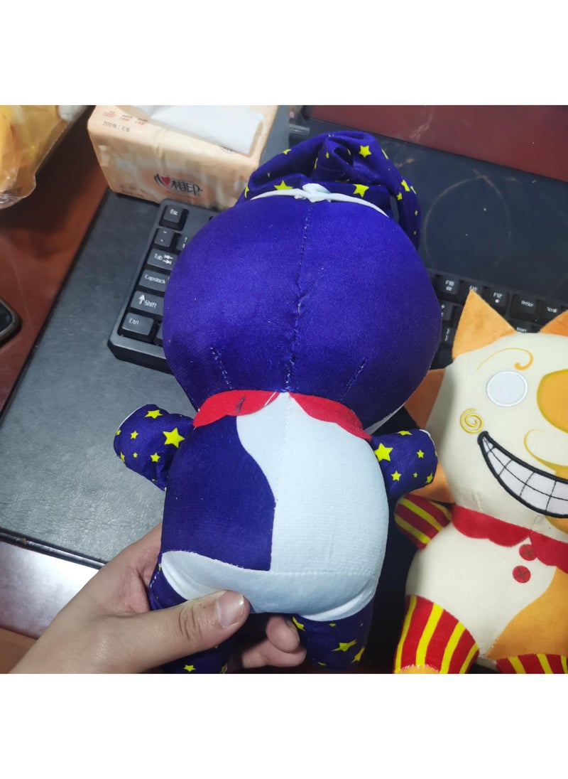 Generic - 2-Pieces Clown doll cotton puppet fun cartoon plush Toy Blue/Yellow 25cm - Image 1