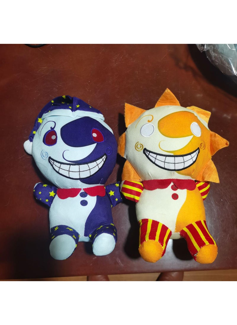 Generic - 2-Pieces Clown doll cotton puppet fun cartoon plush Toy Blue/Yellow 25cm - Image 1