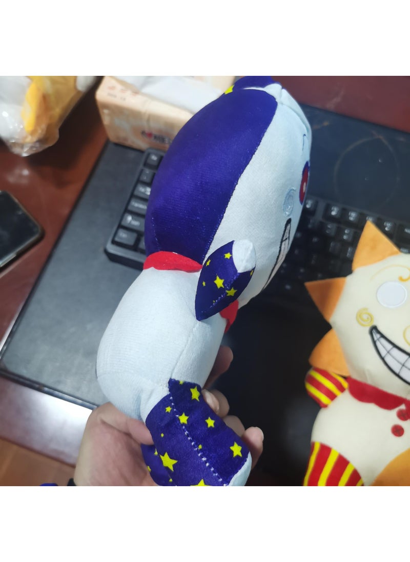Generic - 2-Pieces Clown doll cotton puppet fun cartoon plush Toy Blue/Yellow 25cm - Image 1