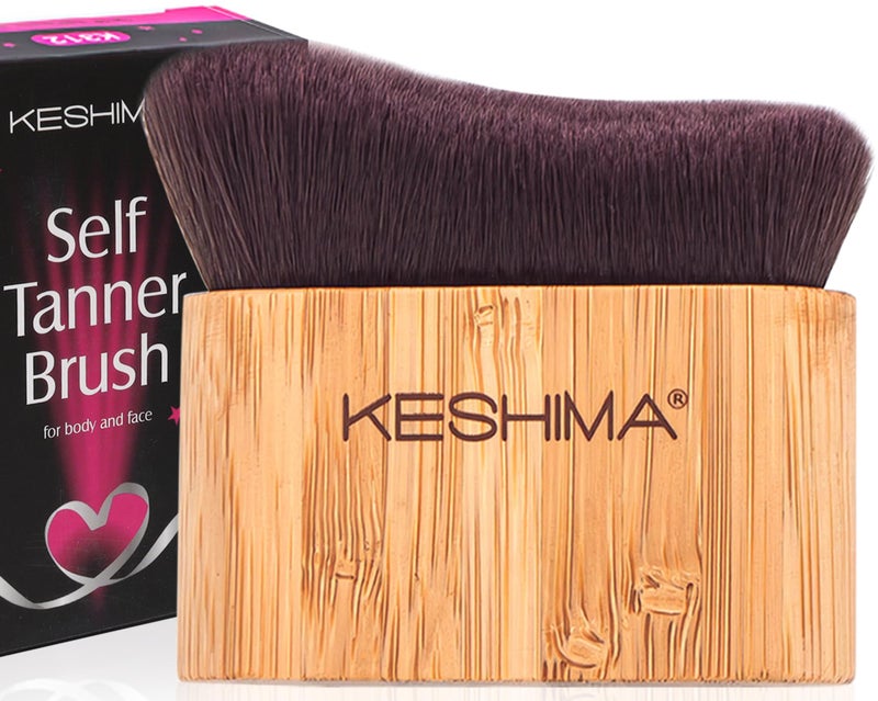Keshima Self Tanner Brush, Large Tanning Brush for Face and Body, Kabuki Tan Applicator for Smooth and Even Coverage - Image 1
