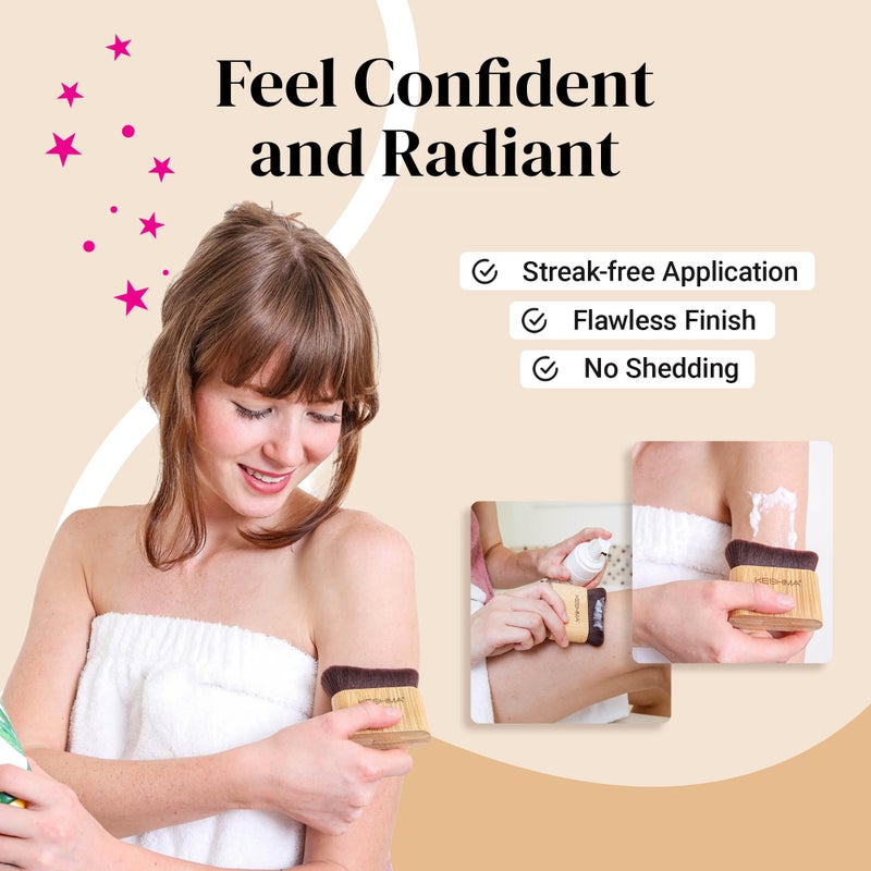 Keshima Self Tanner Brush, Large Tanning Brush for Face and Body, Kabuki Tan Applicator for Smooth and Even Coverage - Image 3