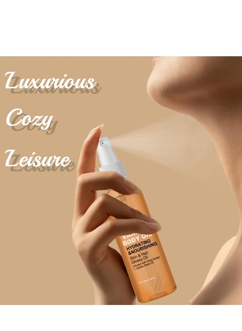 cashmere زيت الجسم بالفانيليا والكشمير، زيت الإشراق بالشيّا والجرجير للبشرة والشعر الجاف، رذاذ لوشن مرطب بالفانيليا والكشمير لترطيب البشرة 100 مل - Image 4