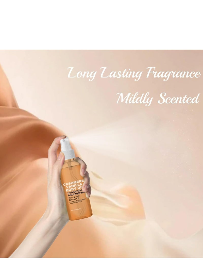 cashmere زيت الجسم بالفانيليا والكشمير، زيت الإشراق بالشيّا والجرجير للبشرة والشعر الجاف، رذاذ لوشن مرطب بالفانيليا والكشمير لترطيب البشرة 100 مل - Image 5