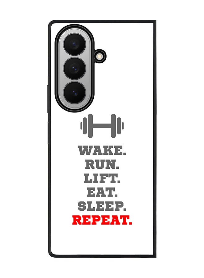 Stylizedd For Samsung Galaxy Z Fold7 Case,Slim fit Camera Protection, Shockproof Thin Phone cover  - Routine (White)